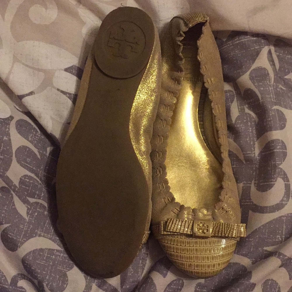 Gold Tory Burch flats